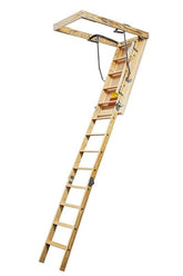 Marwin SUPERIOR Series S-100-ESR5FT Folding Attic Stairway, 8 ft 9 in H Ceiling, 25-1/2 x 54 in Ceiling Opening, Yellow